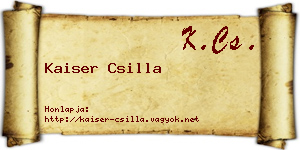 Kaiser Csilla névjegykártya